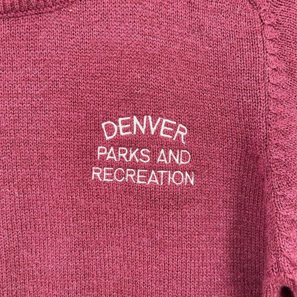 Champion Vintage Denver Parks and Recreation Burgundy Crewneck Sweater